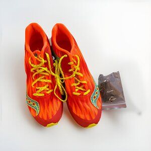 Saucony Orange Spike Track Shoes‎ w Spikes Sz 10 Athletic Sporty Athlete